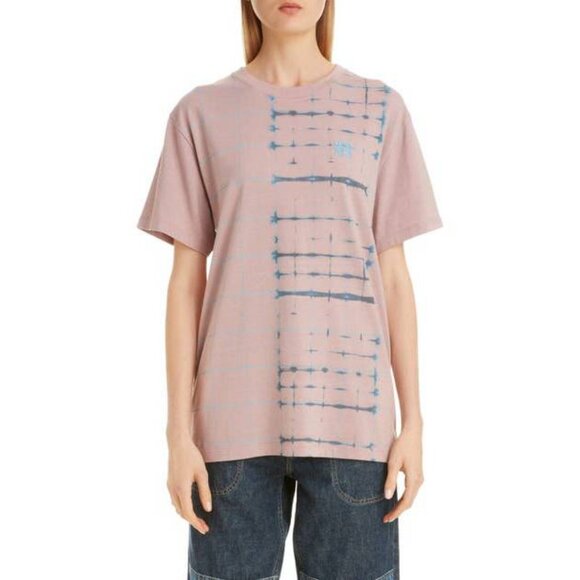 Loewe Pink Embroidered Tie-Dyed Cotton-Jersey T-Shirt - Picture 1 of 9